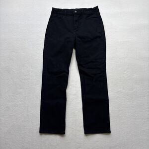 NYDJ Womens Size 12P Petite Jeans Straight Black Lift Tuck Technology Slimming